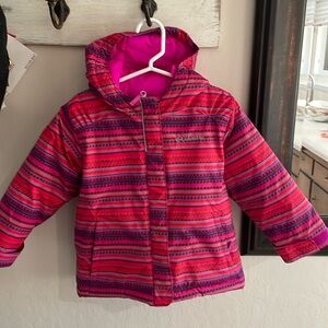 Kids Columbia winter coat. Pink orange purple. Very good used condition. 3T